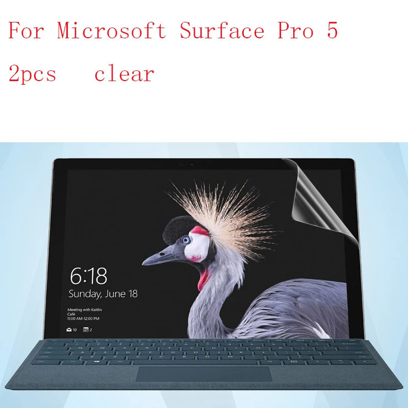 

Clear New HD Clear Anti Shatter Screen Protector Film For Microsoft Surface Pro 5 protective 2pcs in 1 package
