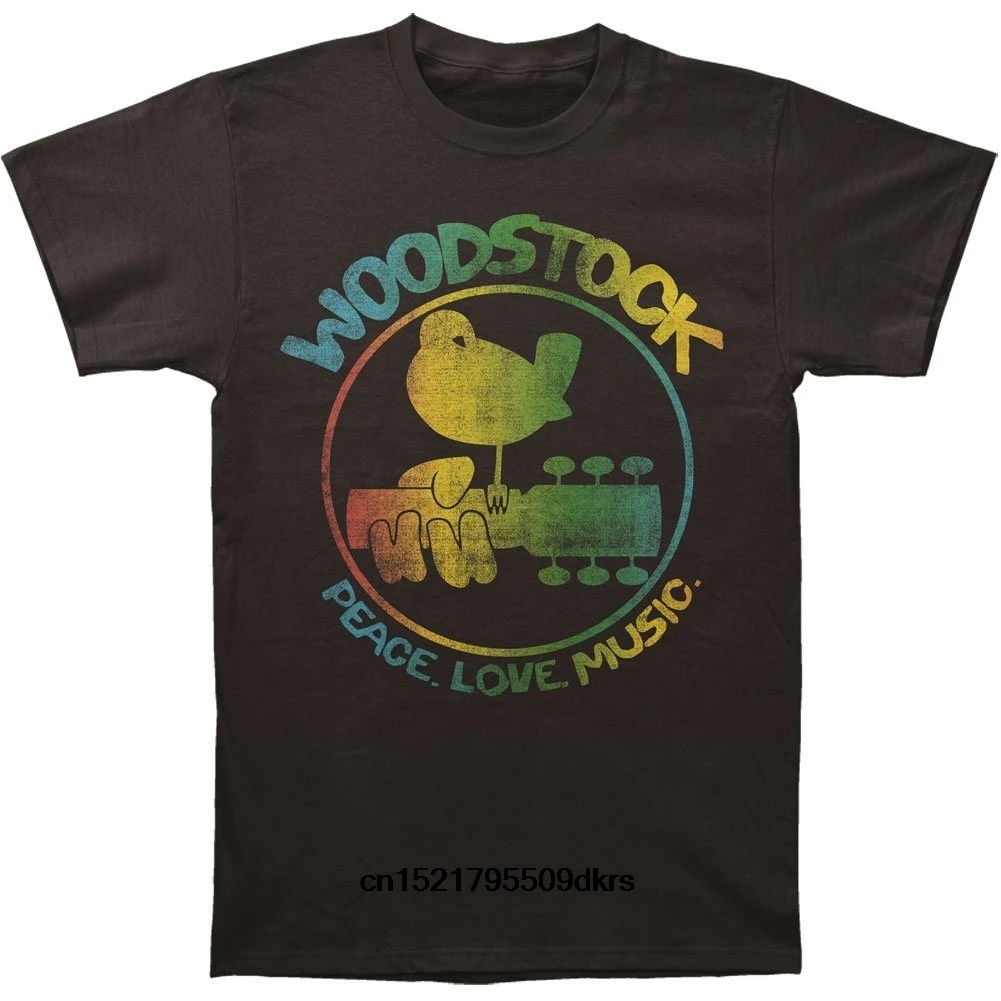 

Men T shirt Woodstock Colorful Logo funny t-shirt novelty tshirt women