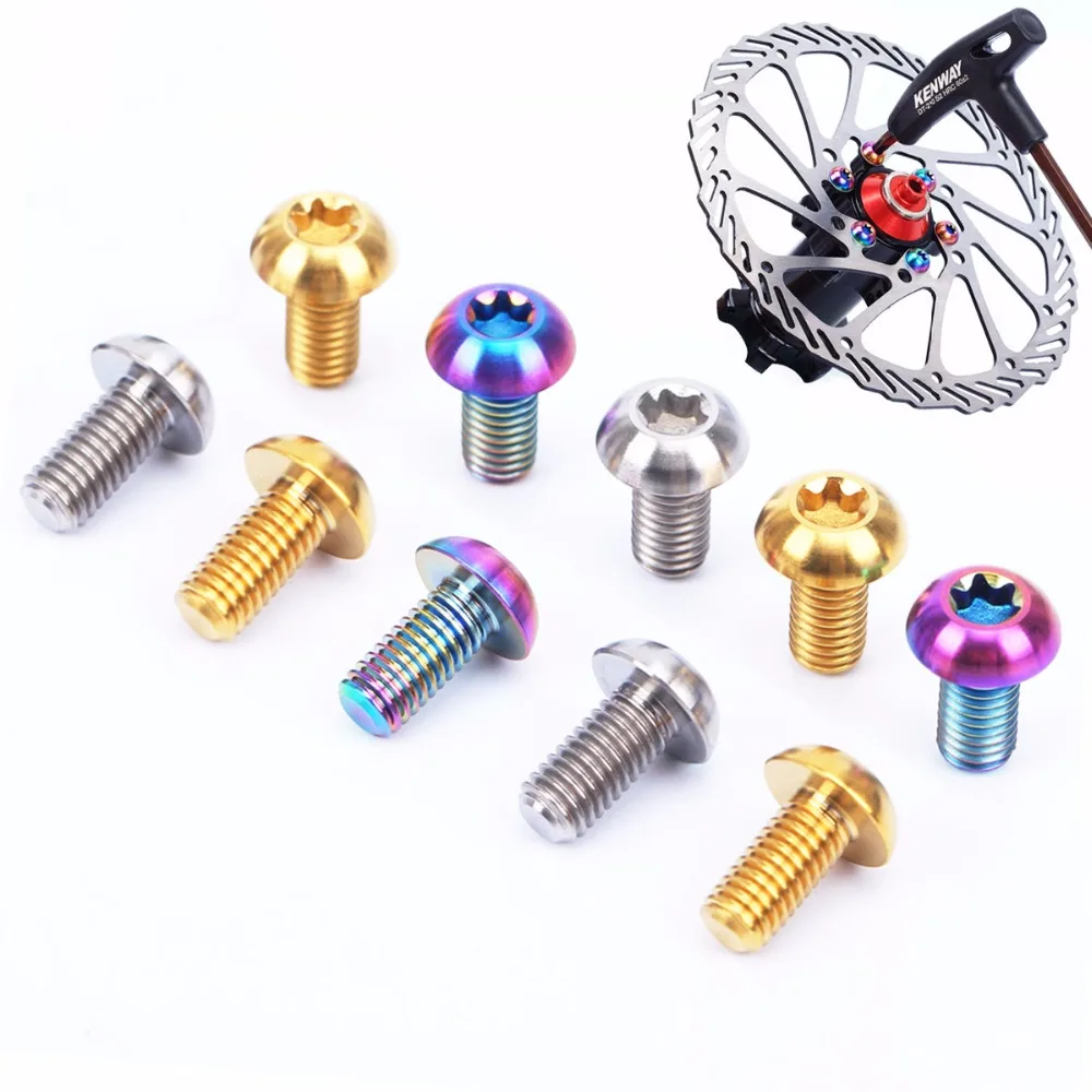 12pcs M5*10mm T25 Ti Disc Brake Rotor Bolts for MTB Bicycle Road bike