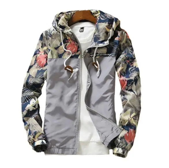 Новинка, куртка-бомбер с цветочным рисунком, мужская куртка в стиле хип-хоп, приталенная куртка-бомбер с цветочным принтом, мужская куртка с капюшоном размера плюс 4XL