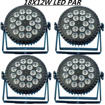 

4PCS/ RGBW 4in1 18X12W LED PAR Light dmx512 disco lights, par led stage professional dj equipment led wash light