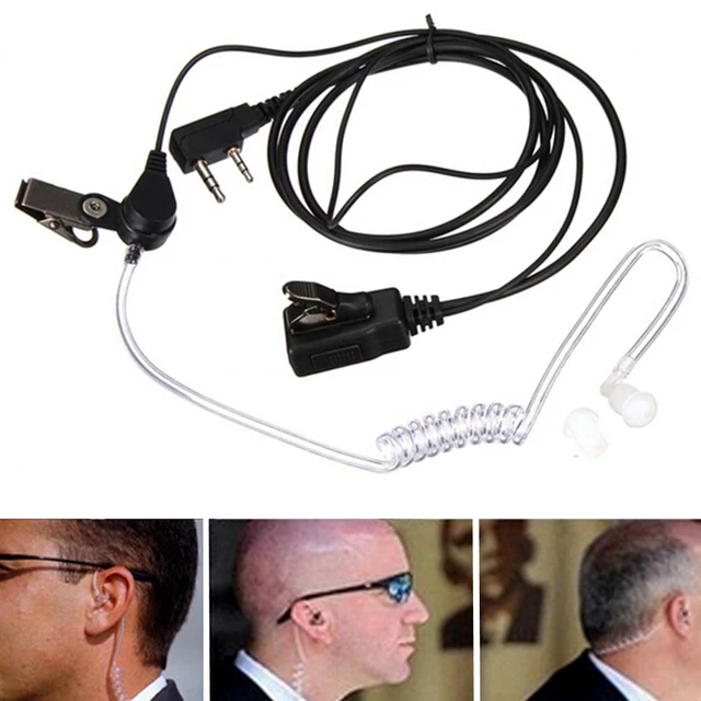 2pin covert acoustic air tube fbi headset earpiece security agent security agent