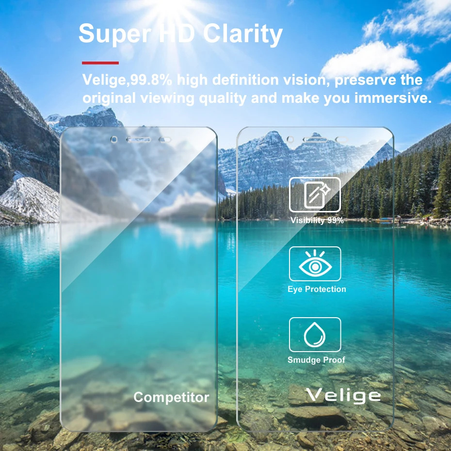 2 Pack Velige Tempered Glass Screen Protector For Xiaomi Redmi Note 2 Xiomi Redmi Note2 9H 2.5D Bubble-Free Glass Film (6)