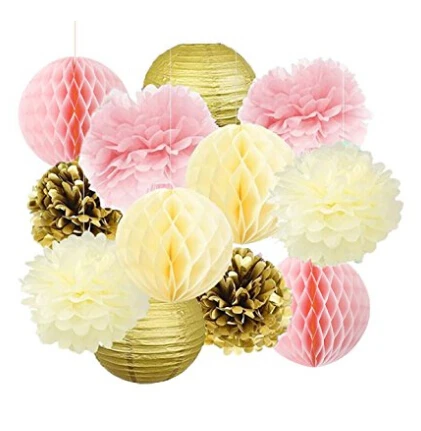 12 шт. Разноцветные бумажные шарики в форме сот|tissue paper pom poms|paper pomstissue |