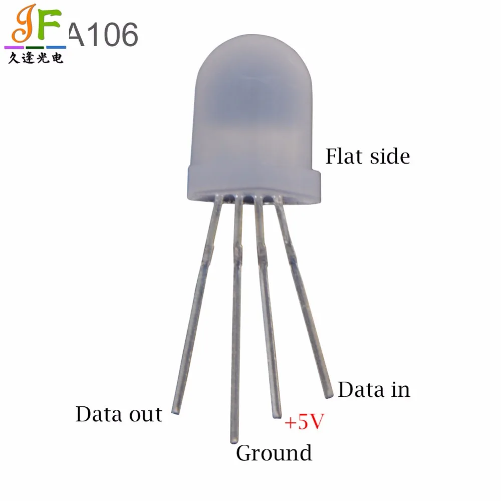 3K DC5V round hat RGB LED with APA 106(similar WS2812B) chipset inside,8mm F8 Neo pixel Arduino