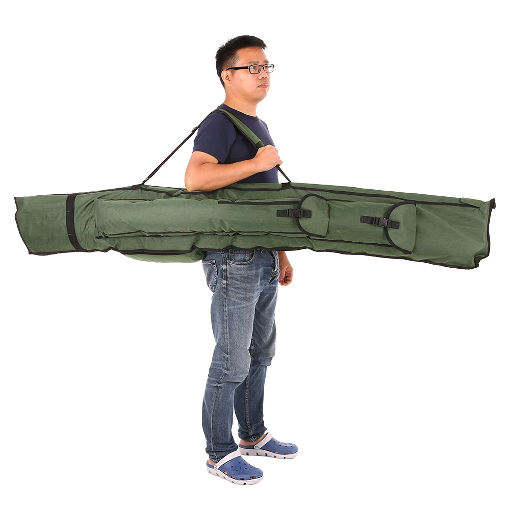190cm Fishing Bag Portable Folding Fishing Rod Carrier Canvas Fishing