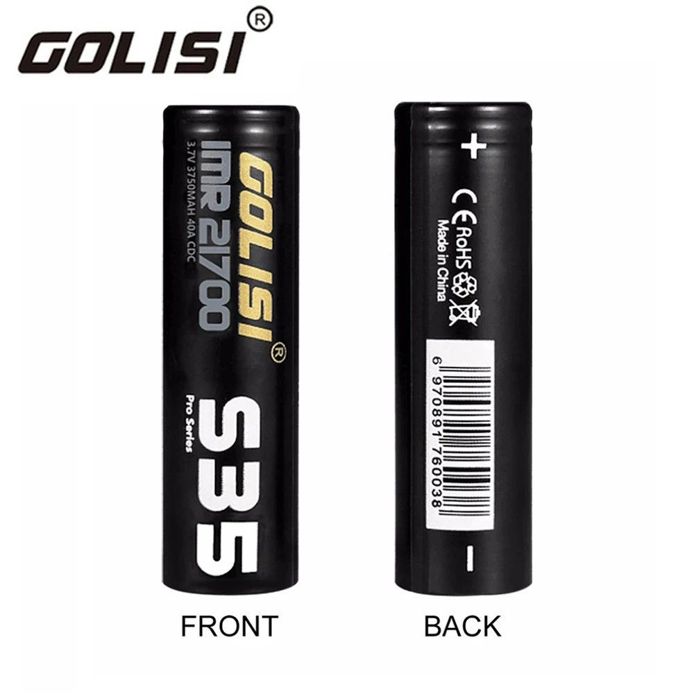 

GOLISI 21700 Battery S35 High Drain Li-ion 3.7V 3750mAh 40A Rechargeable Lithium Battery for LED Flashlight Toys