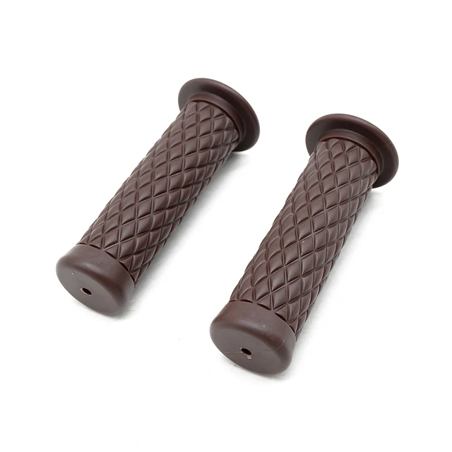 Universal 7/8'' 22MM Vintage rubber Motorcycle handle grips coffee