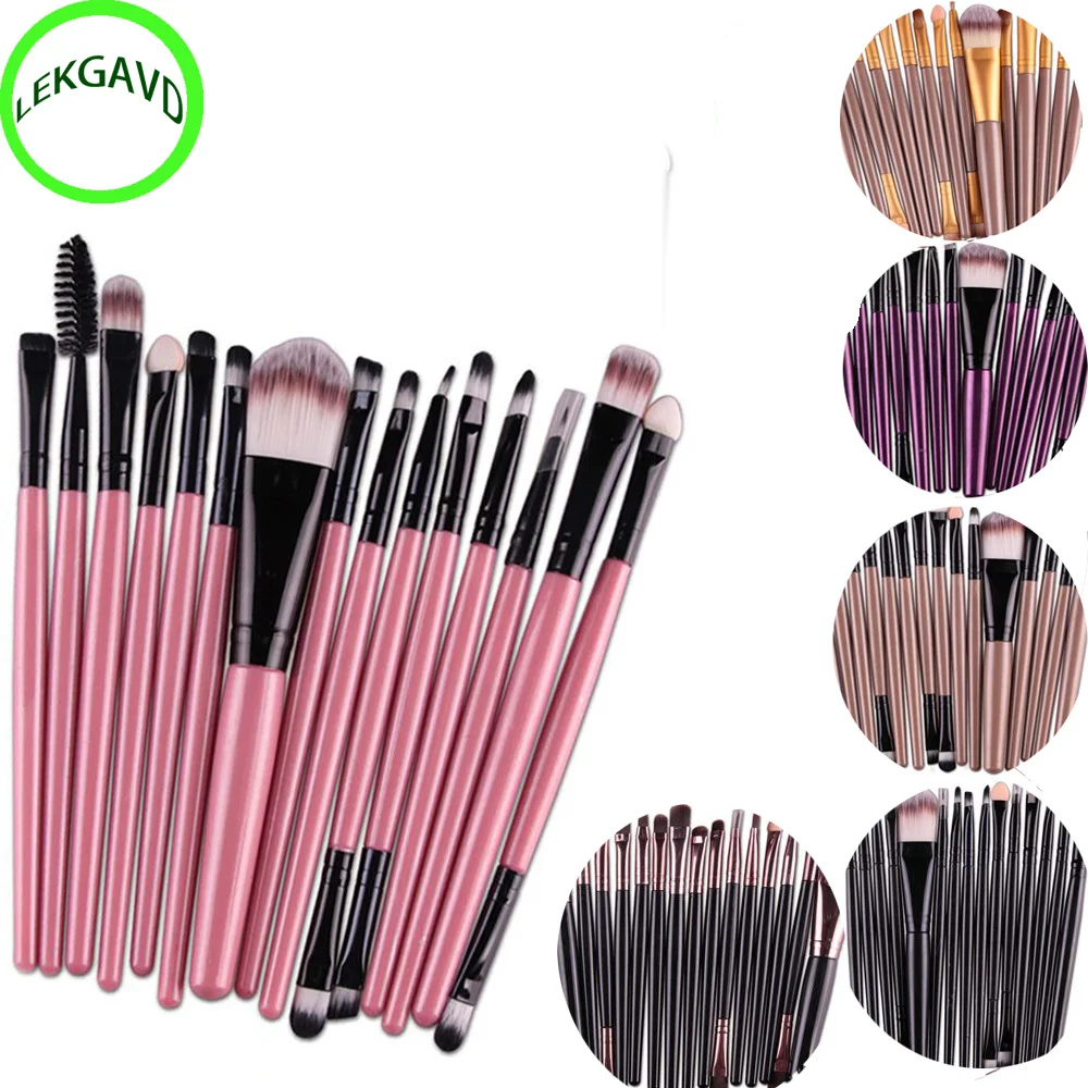 

Pro Makeup Brushes Set Powder Foundation Eyeshadow Eyeliner Lip Brush Tool 15pcs