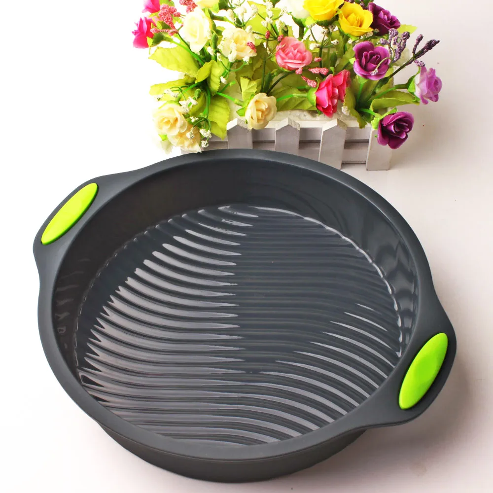 

Hot Sell Baking Cute Large Silicone Cake Mold Bakeware Maker Tray Mold for Cakes DIY Round Shape 3D Tray Dessert Molds