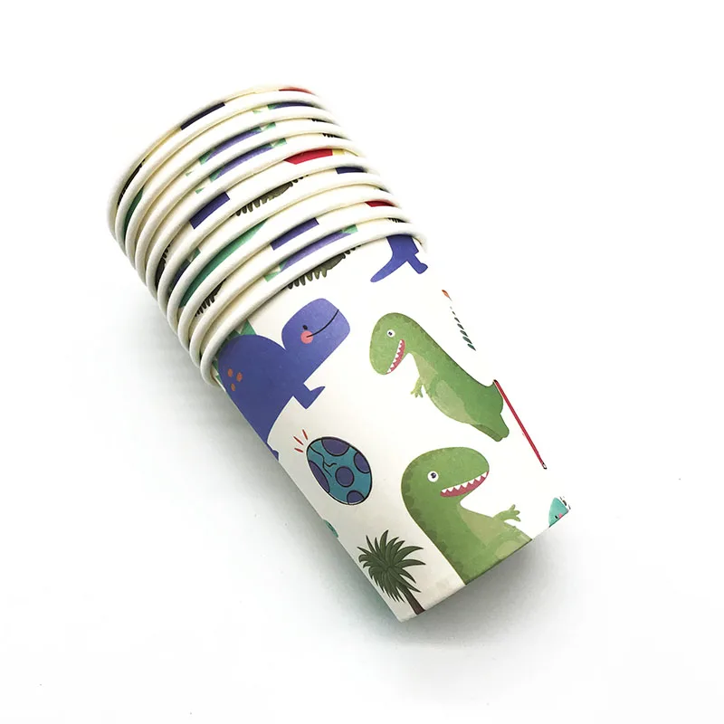 10PCS/LOT DINOSAUR THEME DISPOSABLE CUPS DINOSAUR THEME BIRTHDAY PARTY DECORATIONS DINOSAUR