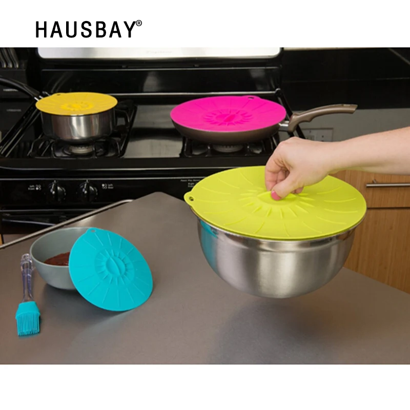 silicone cover set universal Suction Lid bowl pan cooking pot lid