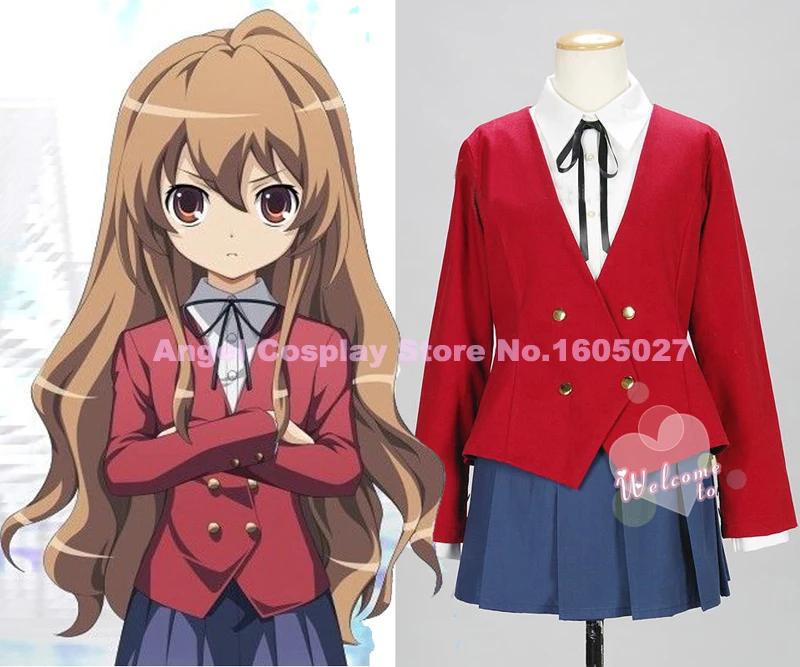 Ангел для костюмированной вечеринки! Тигр x Дракон Toradora Айсака Тайга Косплэй костюм Школьная Униформа полный комплект Топы+ юбка+ рубашка+ галстук