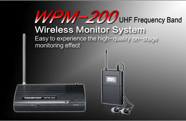 Takstar WPM-200 UHF Беспроводная система монитора в ухо стерео беспроводные наушники передатчик и приемник