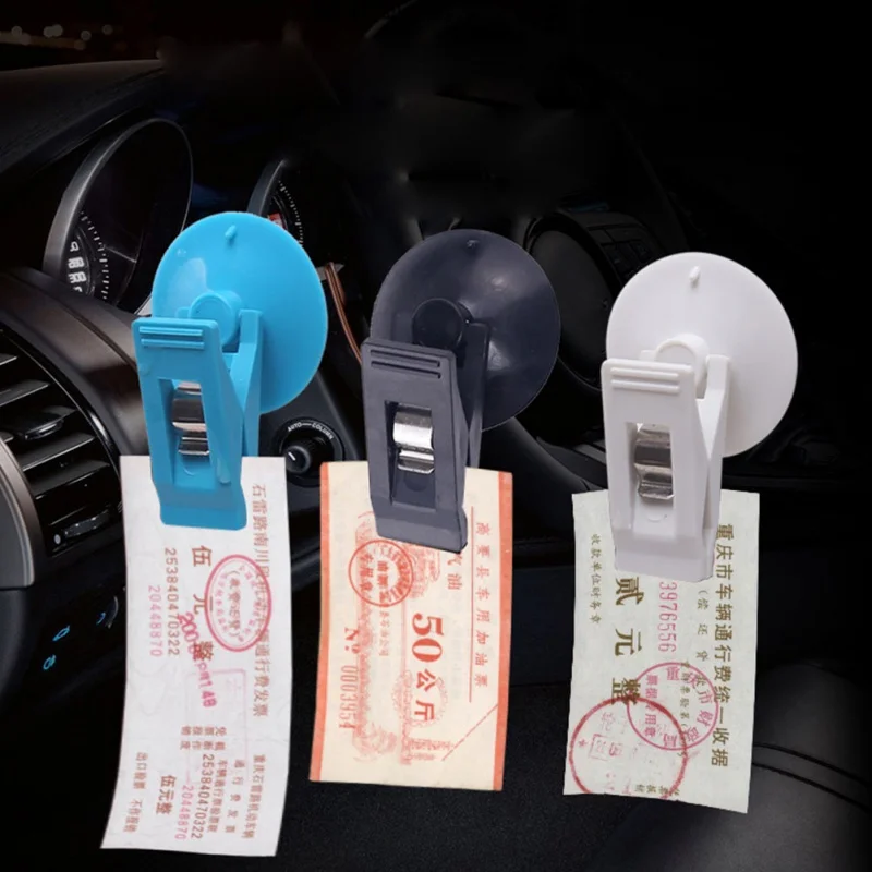 2pcs Car Window Sucker Cup Clip Card Clamp Windshield Curtain Card Photo Clip Holder Car Window Mount Suction Clip Hook Buckle