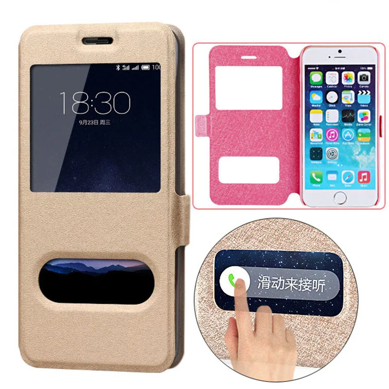 

Luxury Smart Front Window View Leather Flip Case For Huawei P8 P9 P10 P20 Plus Lite 2017 Nova 2 2s 2i Plus Y6II Pro Back Cover