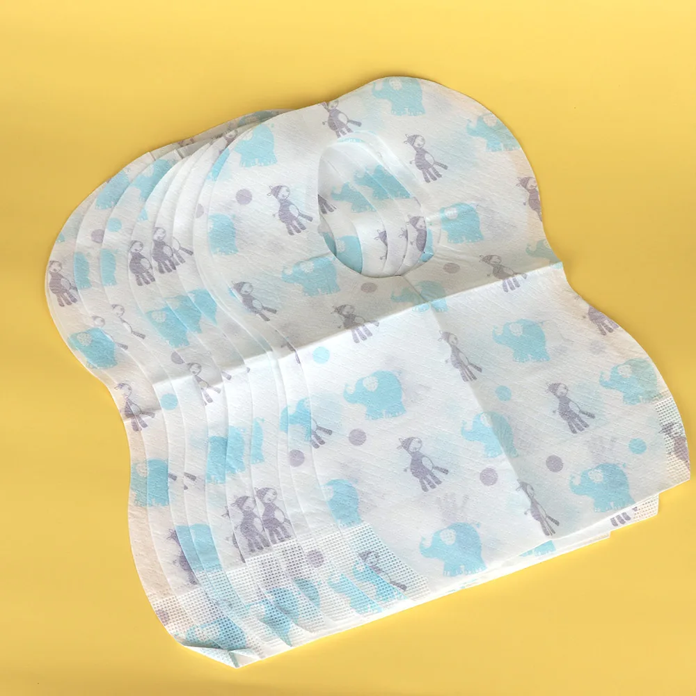 

10pcs Baby Bibs Waterproof Disposable Bibs Baby Fashion Feeding Non-Woven Fabric Eating Saliva Paper Bibs Babies