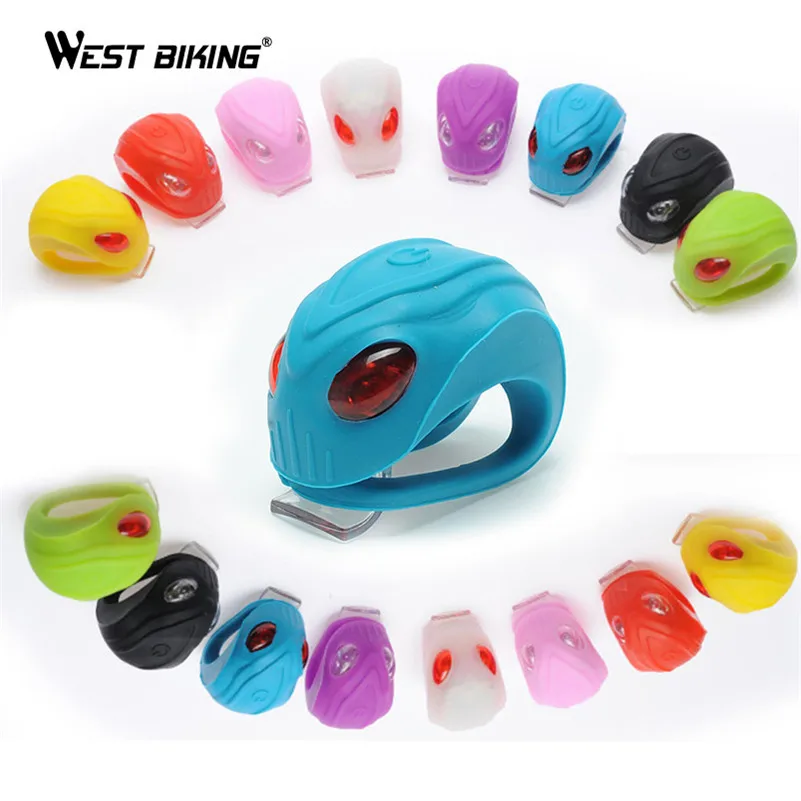 

WEST BIKING Silicon Cycling Light Head Led Flashlight Bike Real Taillight MTB Road Safety Warning Lamp Cycling Bicycle Light