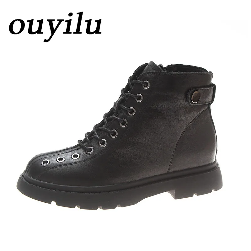 

2018 JiaoDianWuBu Autumn And Winter new wild Martin boots female retro platform street locomotive matte British wind boots 34-39