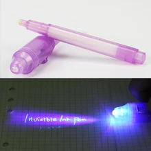 1PC Magic Purple 2 In 1 UV Graffiti Black Light Combo Creative Stationery Invisible Ink Pen Highlighter Office Supplies