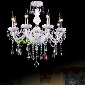 

Empire Style chandelier white color chandelers Williamsburg crystal lighting master room chandelier LED candle bulbs lighting