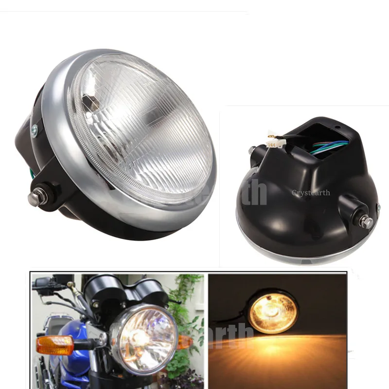 7" Round Motorcycle Headlight Headlamp Lighting Head Lamp For Yamaha