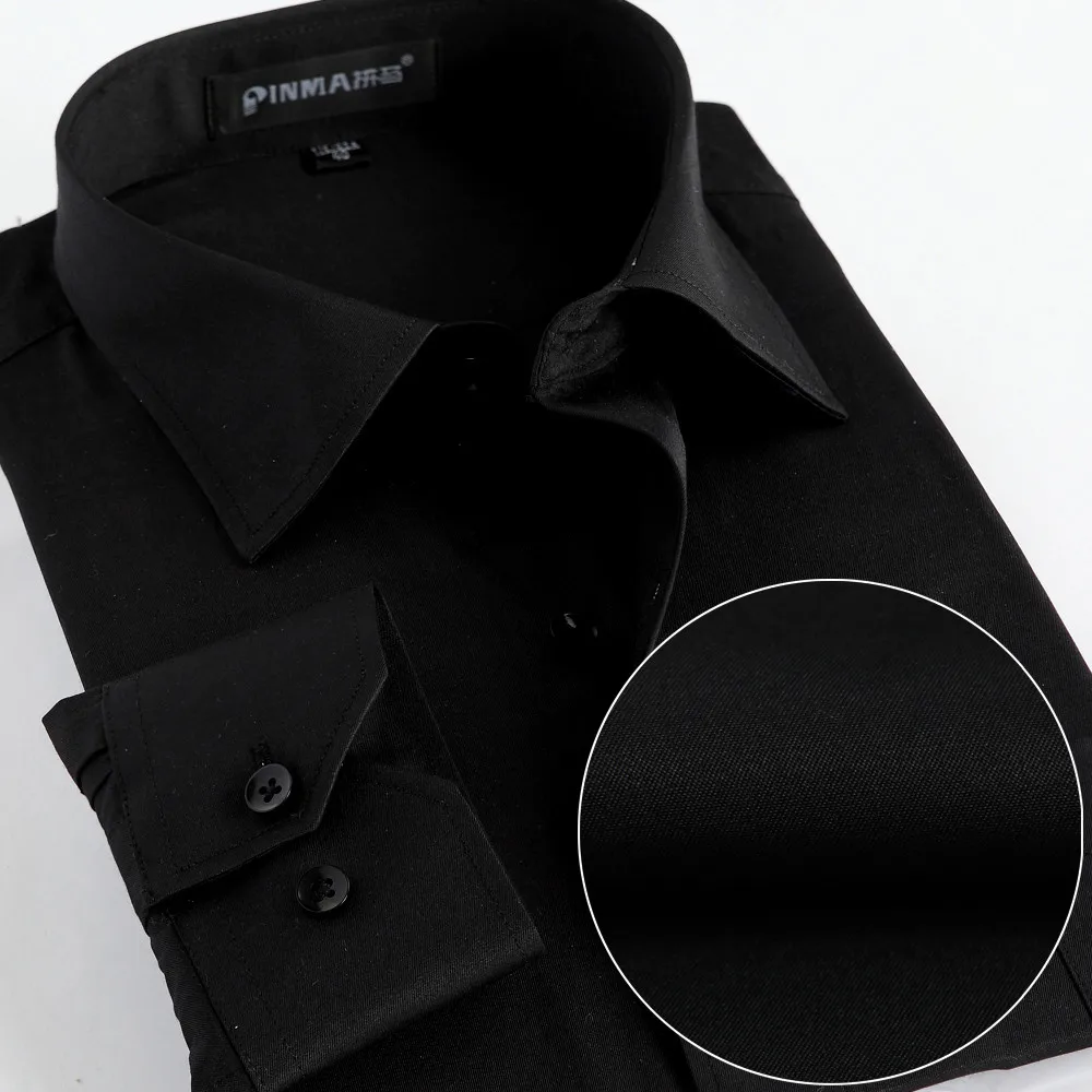 الرجال قمصان الاجتماعية 2017 ماركة الربيع اللباس الرسمي غير الحديد قميص الصلبة الأعمال أزياء الرجال قمصان طويلة الأكمام مع زر x020