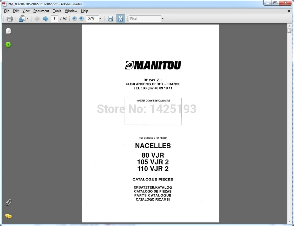 manitou forklift parts catalogs service manuals and operator s