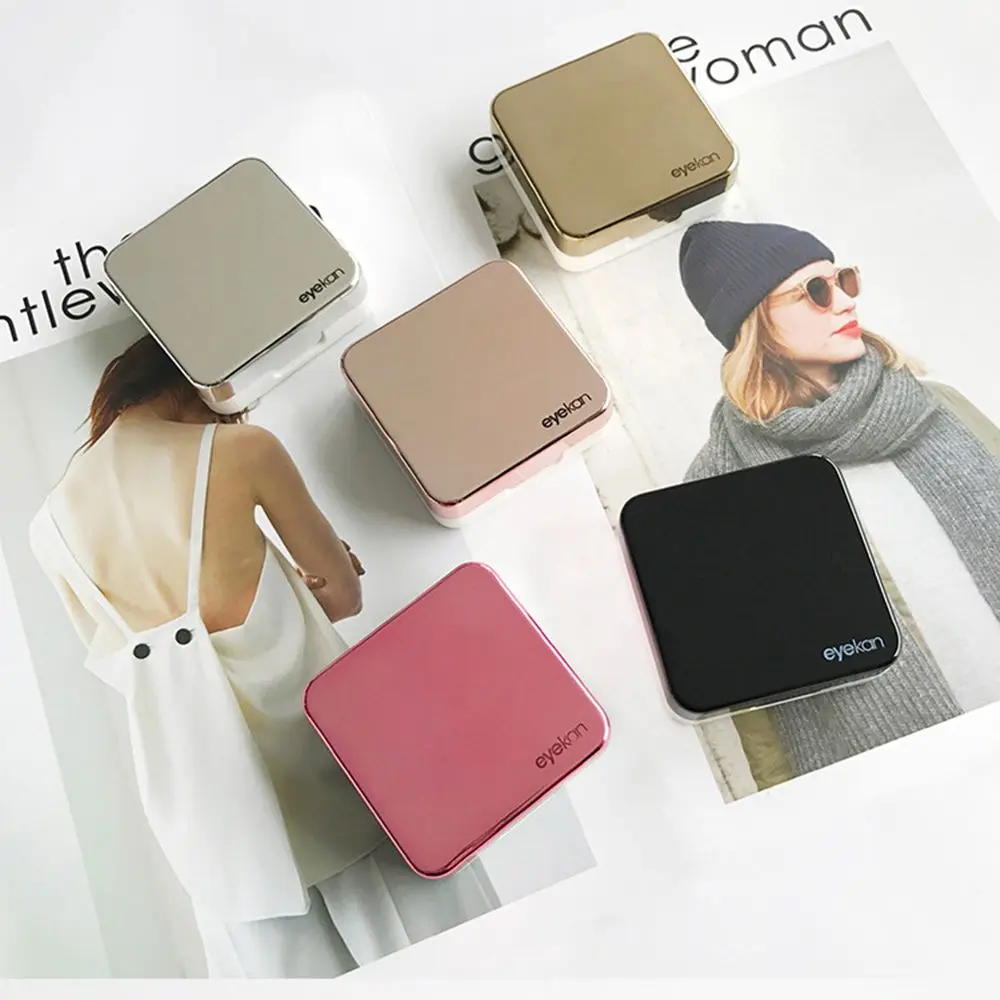 Colored Contact Lens Case With Mirror Women Colored Contact Lenses Box Eyes Lens Container Box Lovely Travel Kit