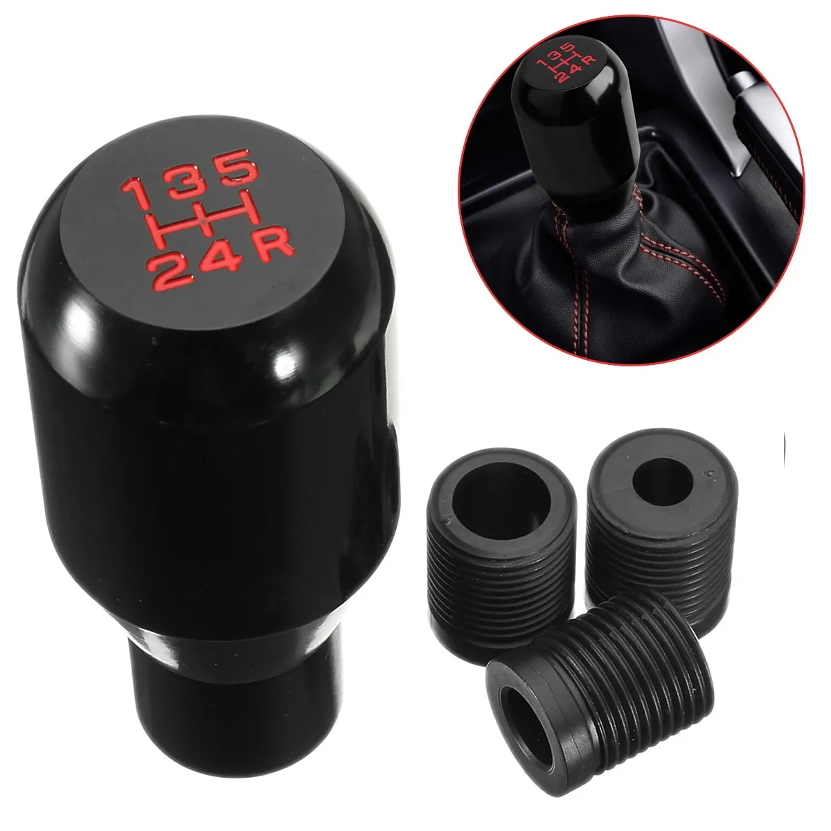 Universal Car 5 Speed Aluminum Shift Knob Manual Gear Stick Shifter Adapter Auto цена Universal Car 5 Speed Aluminum Shift Knob Manual Gear Stick Shifter Adapter Auto цены онлайн