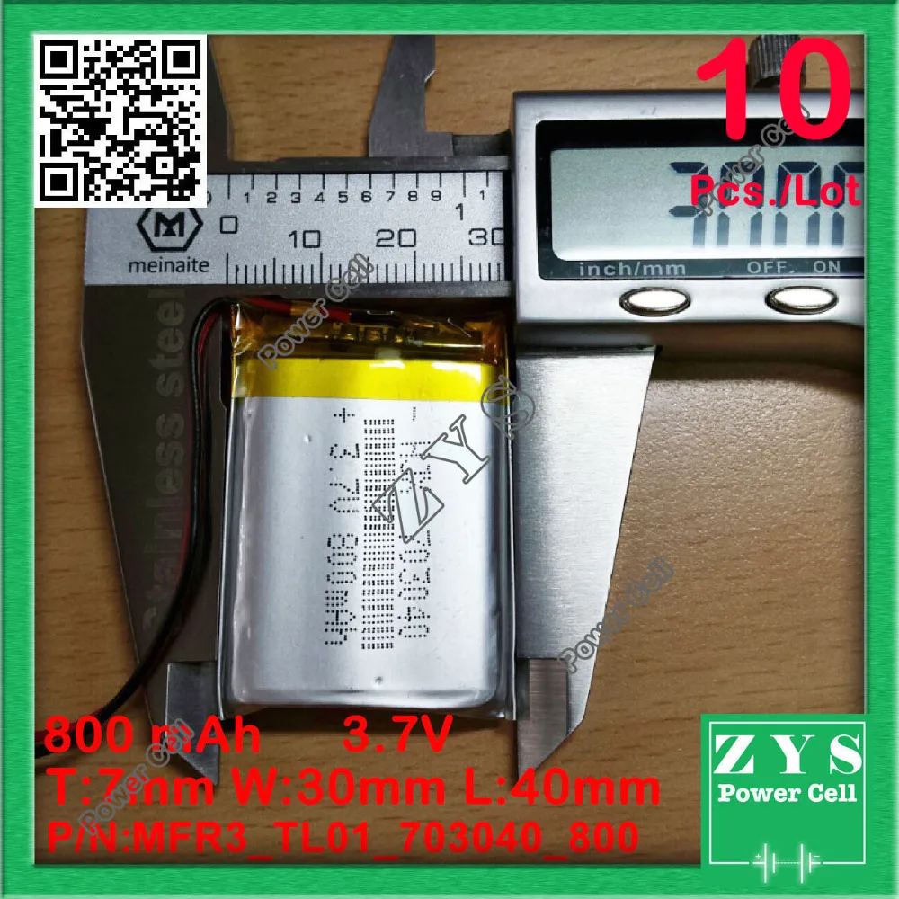 10 шт 703040 3 7 V 800mah литий полимерный аккумулятор с защитной платой для PDA планшетных