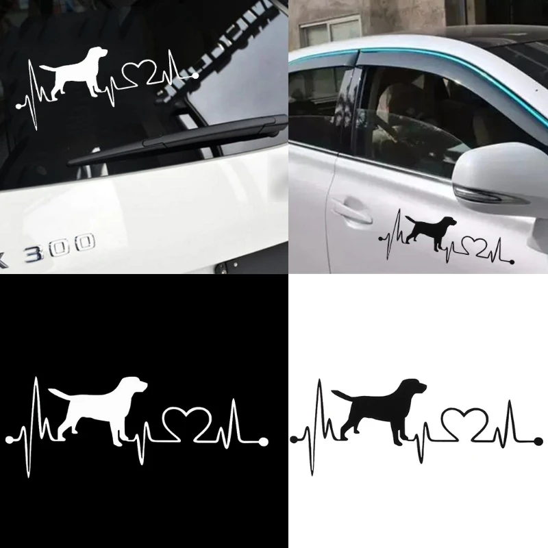 

Labrador Retriever Heartbeat Love Decal Car Sticker Creative Auto Accessories