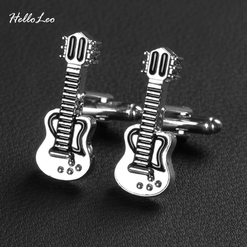 

Brand Trendy New desgin Guitar Musical Bass Instrument Cufflinks For Men Wedding &Business French Shirt Men cufflink