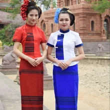 Дай традиционная одежда Таиланд Юго-Восточной Азии традиционный тайский SaBai платье ткань синтетического шелка Таиланд национальный костюм