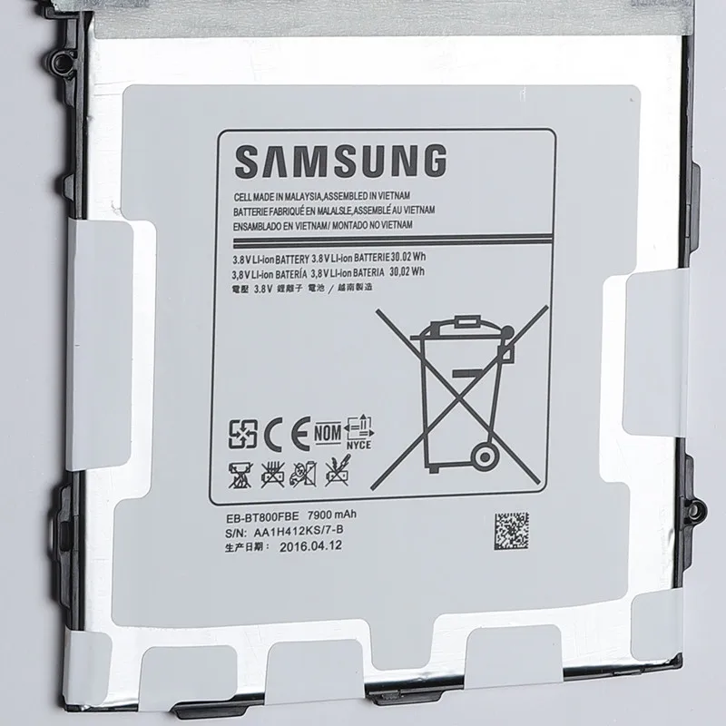 Samsung Оригинальные Замена Батарея EB-BT800FBC для samsung Galaxy Tab S 10,5 T800 T801 SM-T805C SM-T807 Tablet Батарея 7900 mAh