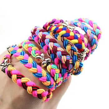 

10Pcs Multicolor Scrunchy Girls Hair Accessories Gum Elastic Hair Bands Braiding Headband Elastic Ring Rubber Rope Hair Ties