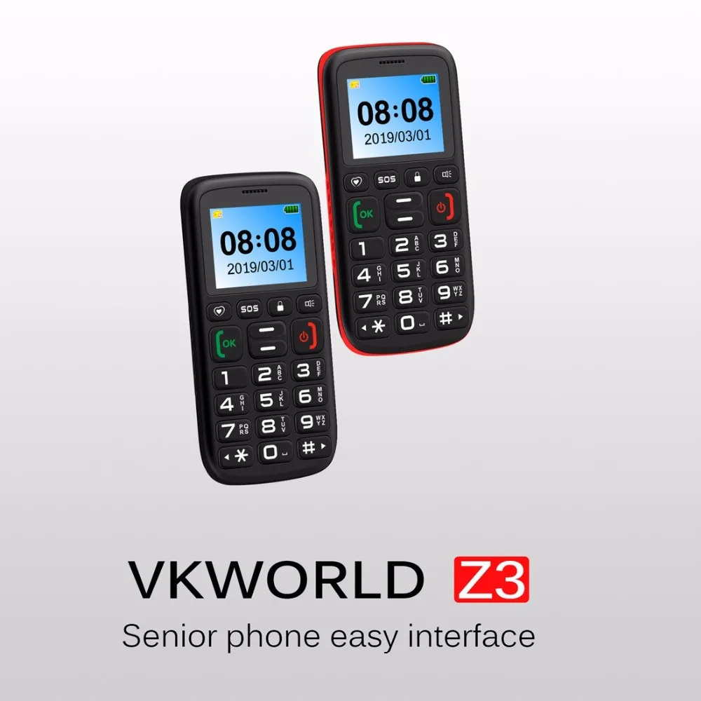 Vkworld Z3 мобильный телефон для пожилых детей мини с русской клавиатурой 2G GSM большая