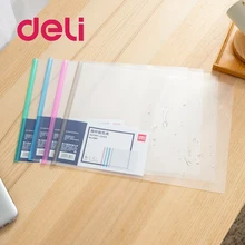 Deli 1 шт. зажим для рапорта с затяжкой A3 Спецификация файл прозрачная папка пластиковый зажим для галстука водонепроницаемый носимый красный 5 цветов 5861