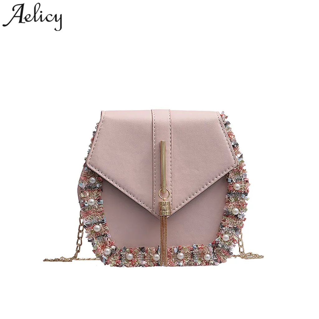 Aelicy Роскошная дамская сумочка с кисточками и жемчужинами сумка через плечо для