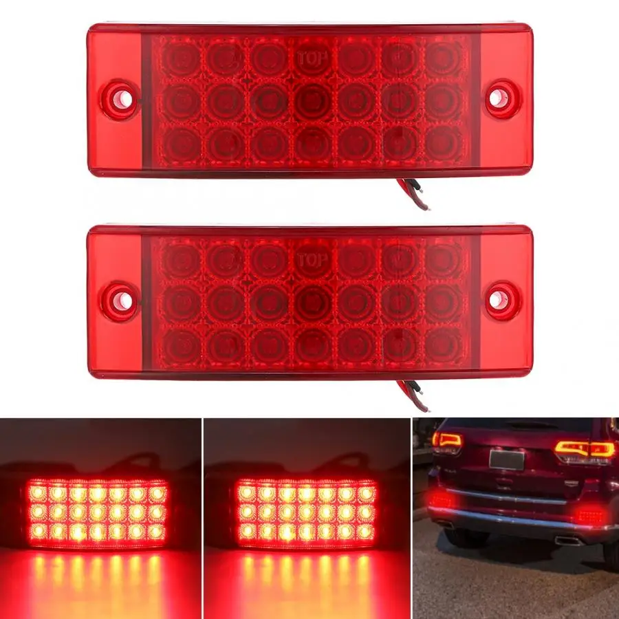 

2Pcs High Brightness 21 LED Car Side Light Truck Side Lamp Red for 12V vehicles LED marker trailer light
