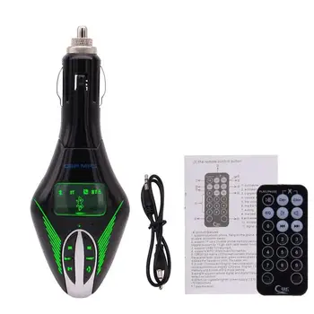 

Universal LCD Car MP3 Player Bluetooth FM Transmitter Wireless Radio Car Kit Adapter Green LED Display TF Card USB Charger Port