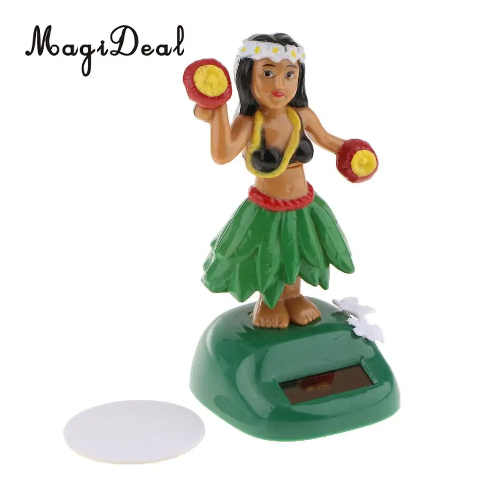 Solar Powered Dancing Llulu Party Hawaii Girl Swinging Bobble Toy Car Home Decor Ornament 3 Color Pick