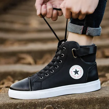 

Fashion Sneakers Men Canvas Shoes High top Male Brand Footwear Men's Casual Shoes Fashion Black Sneakers