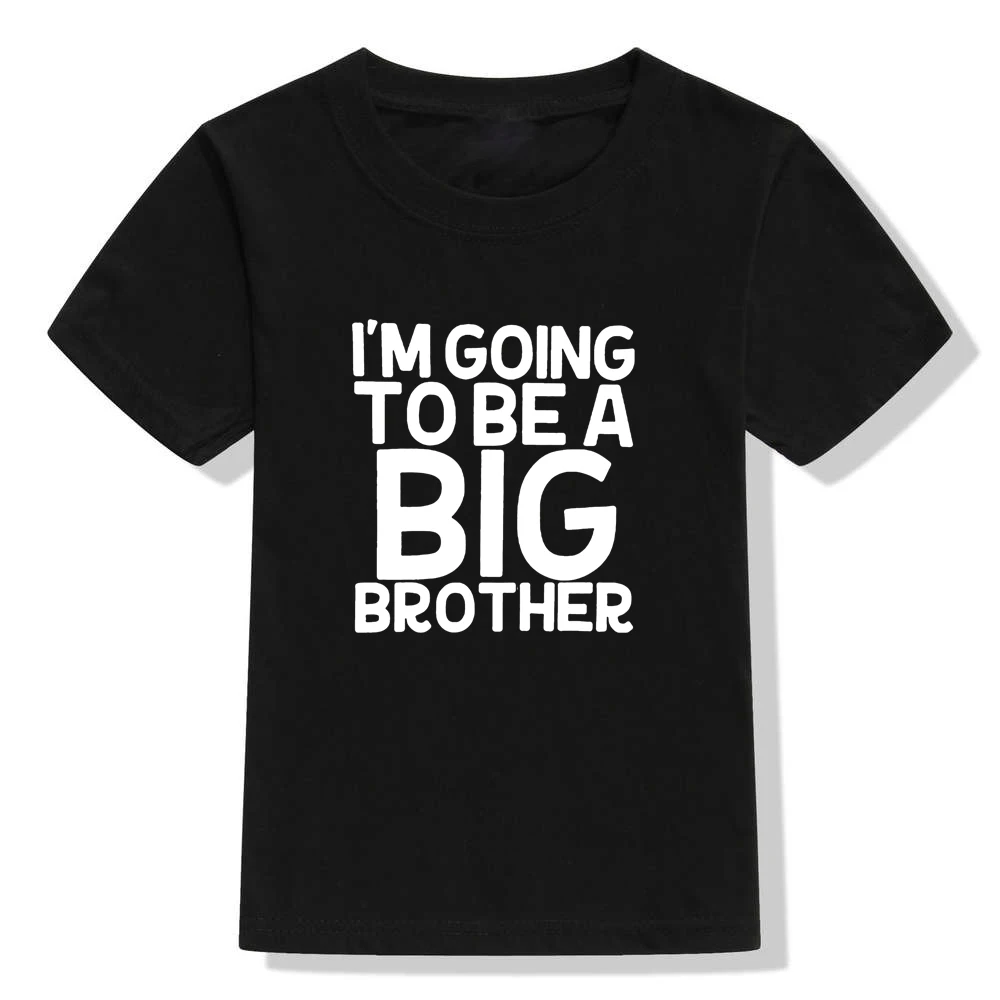 Летняя модная футболка с надписью «I'm Going To Be A Big Brother» для мальчиков детские забавные рубашки с короткими рукавами и надписью Повседневная Блузка для малышей, топы