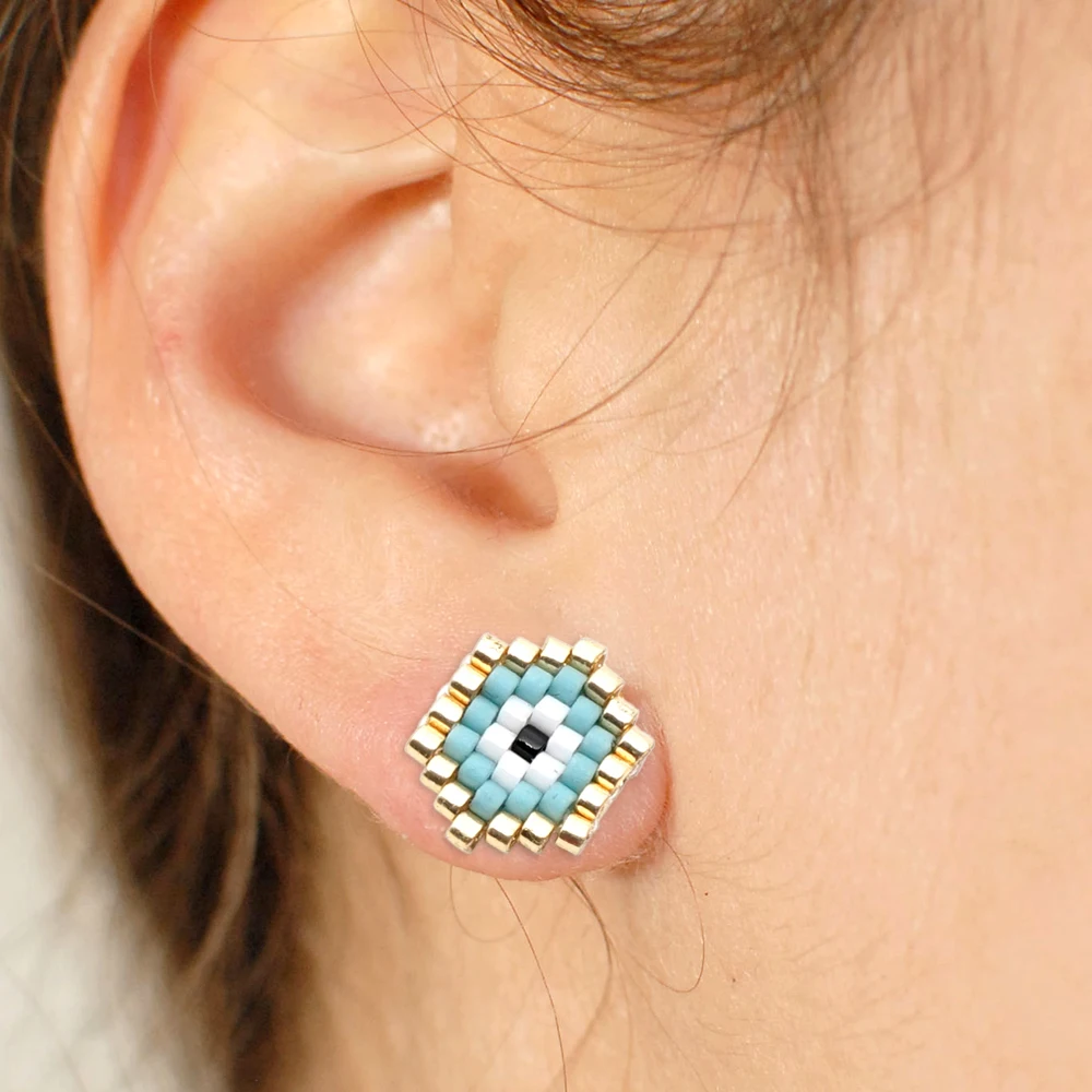 

Shinus Wholesale 10 Pairs/lot MIYUKI Earrings Evil Eye Mexico Miyuki Handmade Jewelry Lover New Collection Instagram Fashion DIY