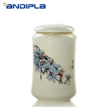 Ручная роспись креативный контейнеры для чая белый глазурованный чайный набор керамиковая чайница чайный набор кунг-фу Кофейные зерна канистра для хранения специй, домашний декор