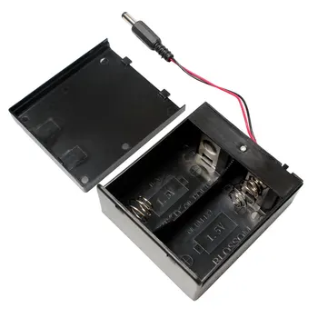 

10PCS 2*D Size Battery Storage Case Batteries Holder Connector Enclosed Cover With ON/OFF Switch &DC Plug 83x72.9x39.2MM