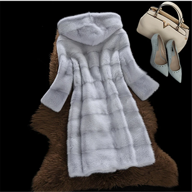 2018 Autumn Winter New Women High Imitation Mink Faux Fur Coats High Quality Coat Temperaments Long Sleeve Parkas Jacket HJB272
