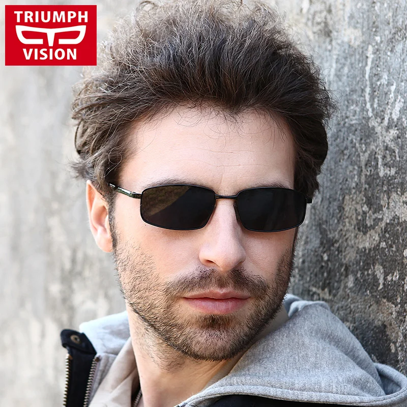 Triumph Vision Driving Polarized Sunglasses For Men Black Frame Metal