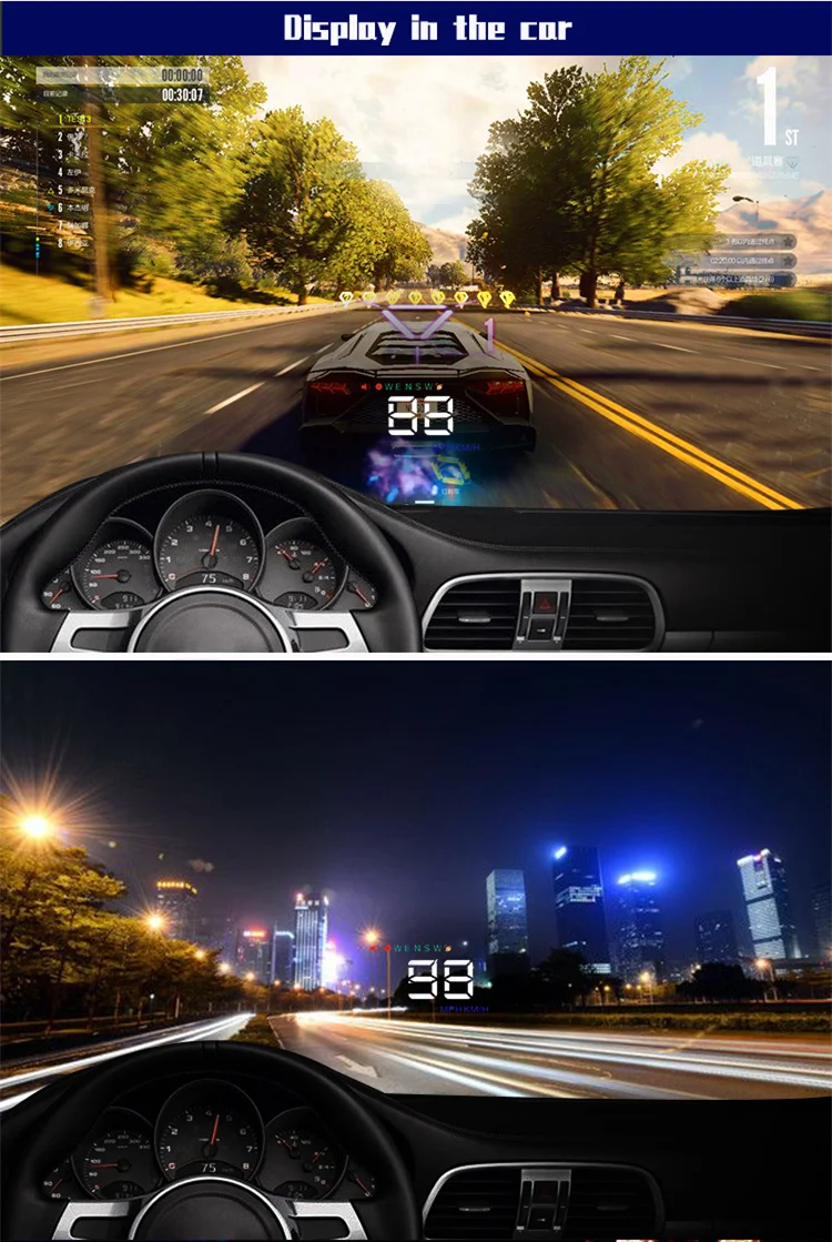 Автомобильный HUD gps измеритель скорости o Head Up дисплей цифровой сигнал о превышении скорости лобовое стекло Projetor Авто навигация CHADWICK A5 все машины